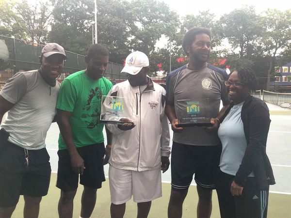 Group Holding Trophies